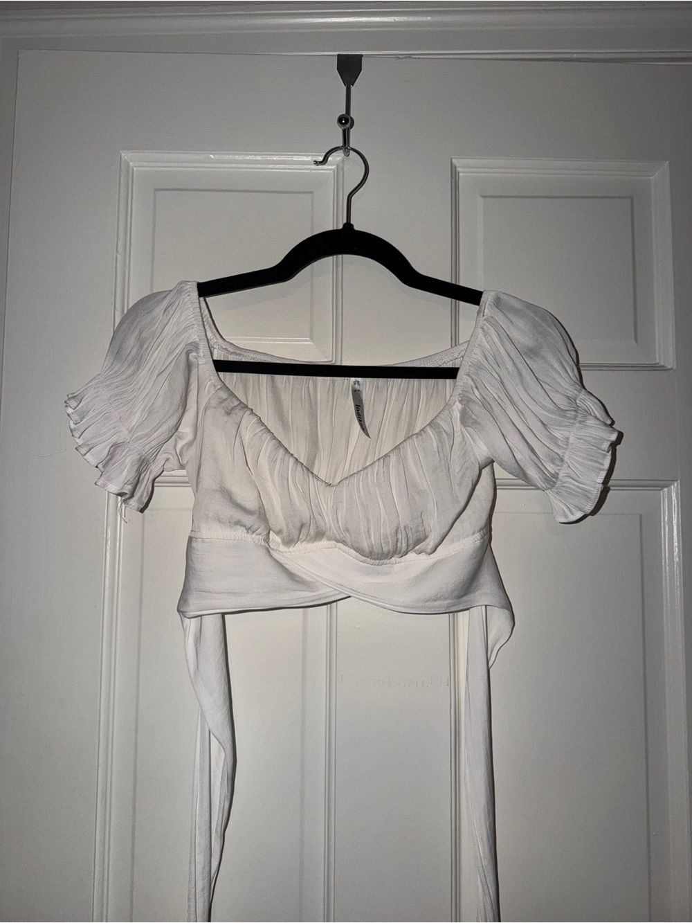 Australian Boutique Women's White Wrap Crop Top